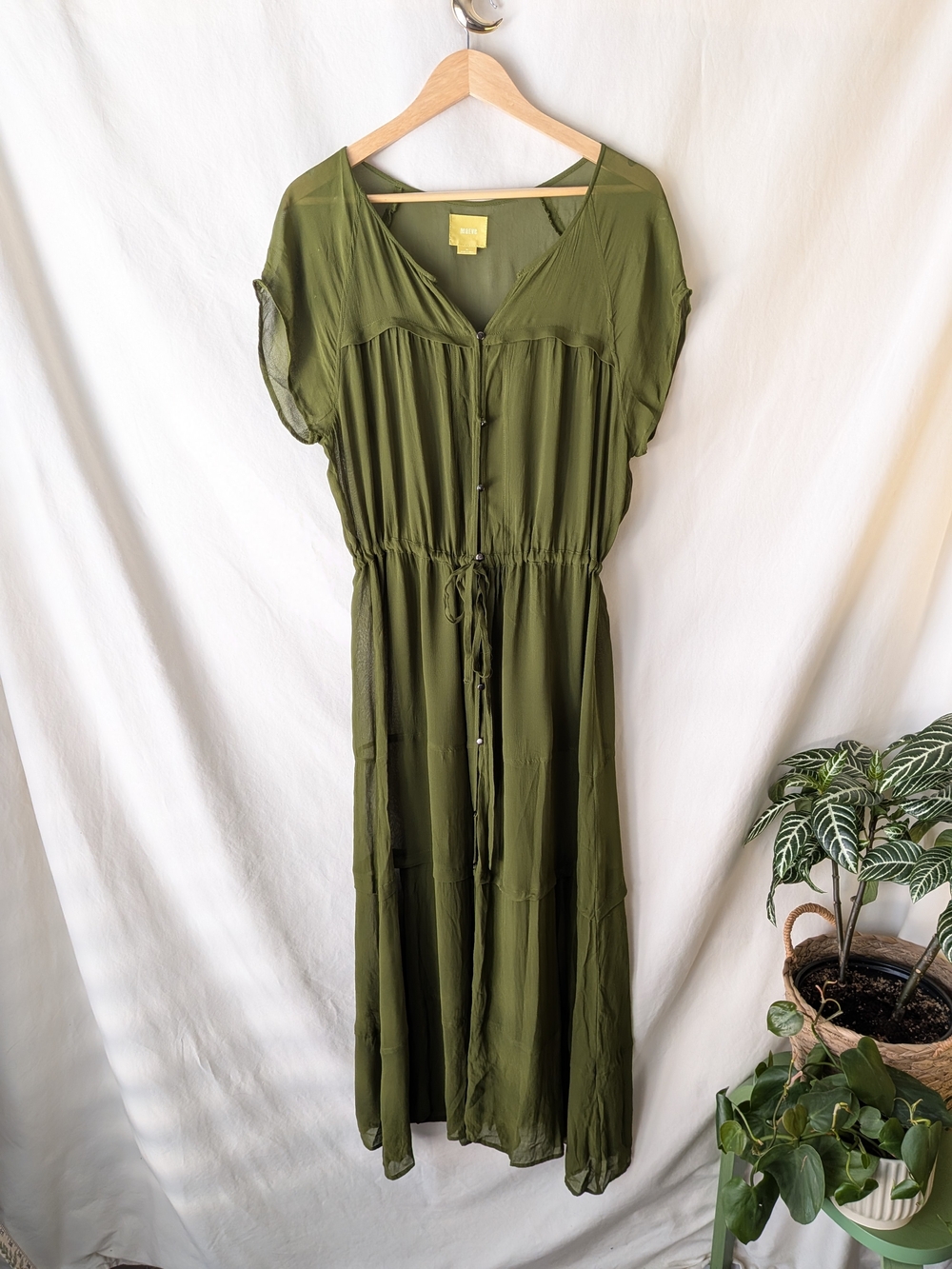 Maeve Olive Green Maxi Dress